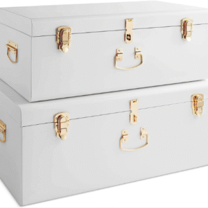 Set of 2 Large Stackable Storage Trunks