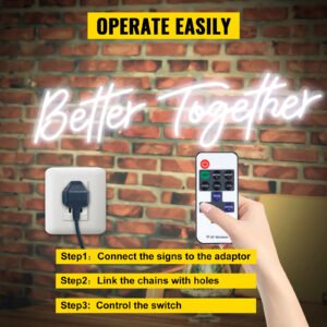 Better Together Neon Light Sign â€“ LED Wall Decor for Weddings, Events, and Home