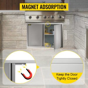 BBQ Island Stainless Steel Cabinet Doors â€“ 78x61cm for Durable Outdoor Kitchen Storage