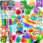 75-Piece Fidget Toy Set for Kids â€“ Party Favors, Classroom Stress Relief Prizes, and Treasure Chest Goody Bag with Pop-Its for Autism and ADHD â€“ Bulk Fidget Box Gift