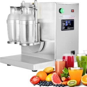 220W Automatic Bubble Tea Stirring Machine â€“ Dual Cup Stainless Steel Boba Milkshake Maker, 400r/min Commercial Yogurt Mixer