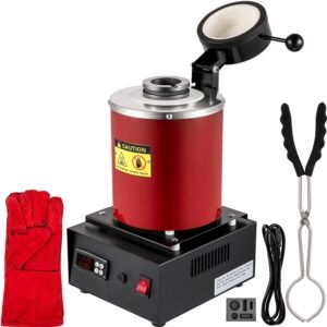 3KG Digital Electric Melting Furnace - 1750W High-Temperature Gold Smelter for Melting Gold, Silver, Copper, and Aluminum - Includes Graphite Crucible and Ingot Die, Reaches Up to 1150â„ƒ/2102â„‰