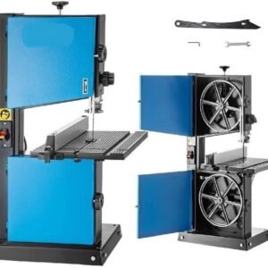 Benchtop Bandsaw 10 Inch 3.5 Amp 1700 RPM Table Band Saw for Wood Cutting 220V 0 to 45 Degree Tilt 4 Inch Cutting Depth 10 Inch Cutting Width Compact Design for Workshop or Home Use