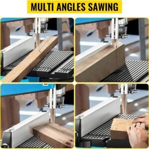 Benchtop Bandsaw 10 Inch 3.5 Amp 1700 RPM Table Band Saw for Wood Cutting 220V 0 to 45 Degree Tilt 4 Inch Cutting Depth 10 Inch Cutting Width Compact Design for Workshop or Home Use