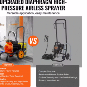 Airless Verfspuit 1800PSI  Efficiënte Hogedruk Verfspuit voor Thuisgebruik  Verf Sproeier voor Muren, Plafonds  Meubels