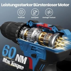 Cordless 20V Drill Set  42 Accessories 42Nm Electric Screwdriver 2.0Ah Battery 25 1 Torque 2 Speed Settings LED Light