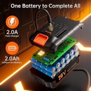 Cordless 20V Drill Set  42 Accessories 42Nm Electric Screwdriver 2.0Ah Battery 25 1 Torque 2 Speed Settings LED Light