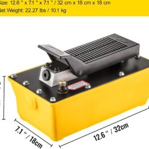 Air Hydraulic Foot Pump 10000 PSI 2.3L with Hose  Spray Gun  Adjustable 700 kgcm  0.71 Range Heavy Duty Design for Industrial Machinery Lifting  Moving