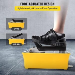 Air Hydraulic Foot Pump 10000 PSI 2.3L with Hose  Spray Gun  Adjustable 700 kgcm  0.71 Range Heavy Duty Design for Industrial Machinery Lifting  Moving