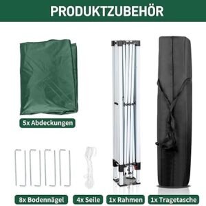 Pop-Up Folding Gazebo 3x3m Waterproof  Windproof, UV50+ Protection Height Adjustable with 4 Side Panels 4 Sandbags Ventilation Outdoor Canopy Tent  Blue