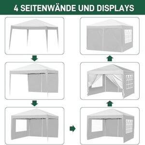 Pop-Up Folding Gazebo 3x3m Waterproof  Windproof, UV50+ Protection Height Adjustable with 4 Side Panels 4 Sandbags Ventilation Outdoor Canopy Tent  Blue